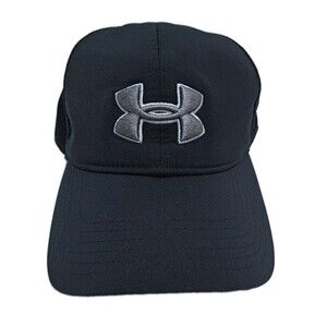 Under Armour Trucker Logo Hat Cap Snapback Black Gray Mesh Pro Fit Fishing